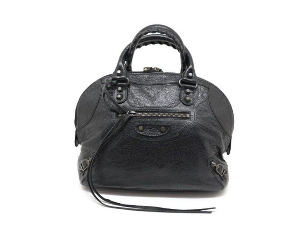 Balenciaga Bag Handbag Shoulder Bowling Calfskin Black